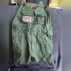 Green Boy's Cargo Overall Shorts